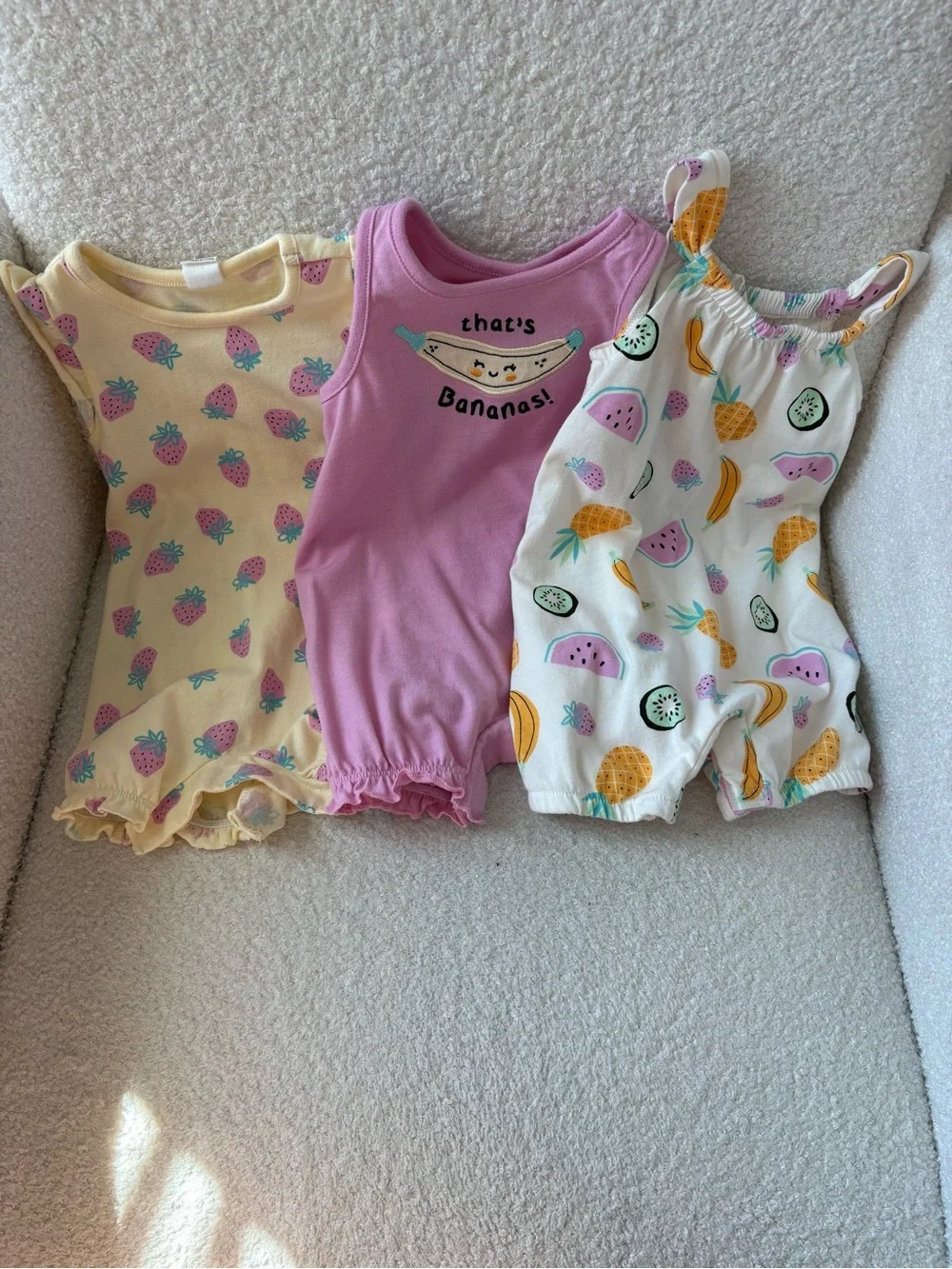 Kids Pink Banana Graphic Romper - Unbranded